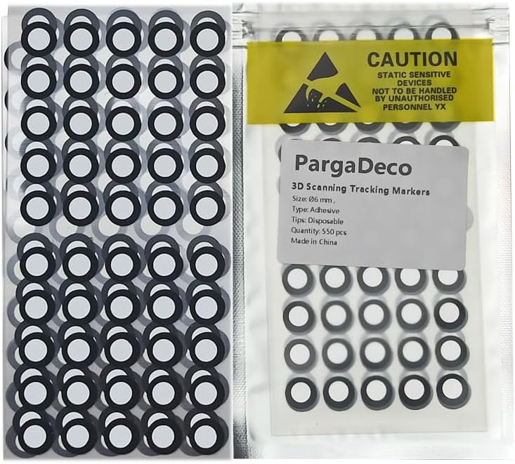 PargaDeco 3D Scanning dots,Scanning Markers,Tracking dots for 3D Scanning,High Reflective 3D Scanner dots,Diffuse Reflection Markers Easily Compatible with Einscan Creality Revopoint 3D Scanner (550) - Image 1
